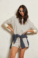 LAYLA STRIPE SWEATSHORT 071125