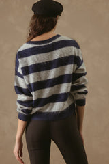 ELIDIA FUZZY STRIPE PULLOVER 082625