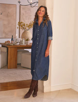 RORY DENIM MAXI SHIRTDRESS 091525
