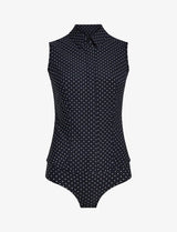 PRINTED BUTTON DOWN BODYSUIT 031125