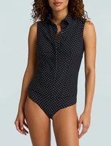 PRINTED BUTTON DOWN BODYSUIT 031125