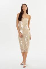 DERRICA SEQUIN MIDI DRESS 120624