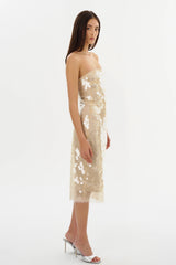 DERRICA SEQUIN MIDI DRESS 120624