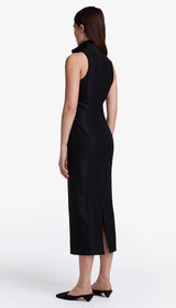 FUNNEL NECK MIDI DRESS 082125