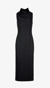 FUNNEL NECK MIDI DRESS 082125