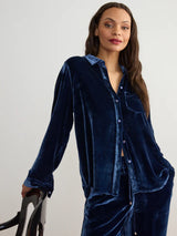 VELVET BUTTON DOWN SHIRT 102725