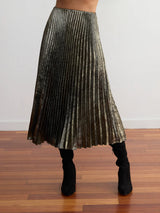 METALLIC PLEATED SKIRT 102725