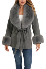 CHARLOTTE FRINGE/FUR COAT 110325