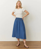 BEA POPLIN MIDI SKIRT 030725