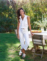 FIONA SLEEVELESS BUTTON UP 062725