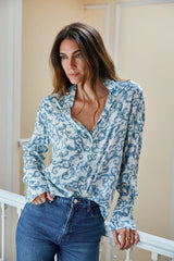 DARIA PRINT FRENCH CUFF BLOUSE 082525