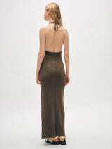 RIBBED HALTER DRESS 033024