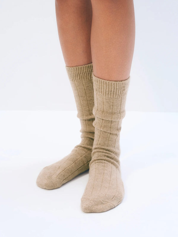 CASHMERE RIBBED SOCKS 112925