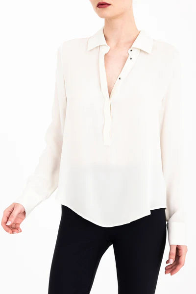 CLARICE FITTED PULLOVER SHIRT 080125