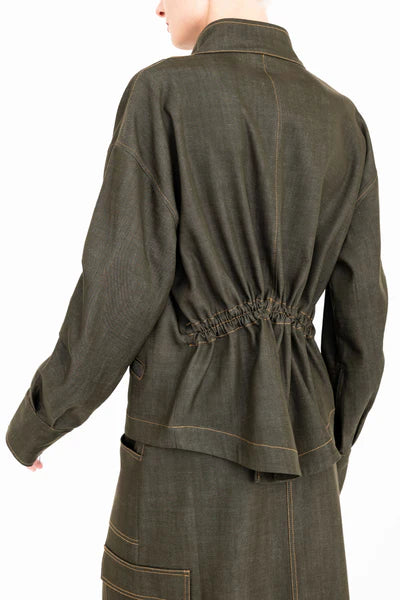 TWILL DENIM ZIP UP JACKET 080125