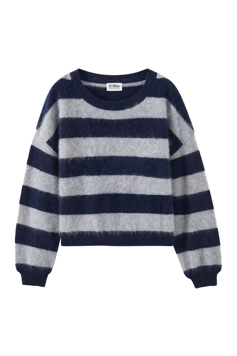 ELIDIA FUZZY STRIPE PULLOVER 082625