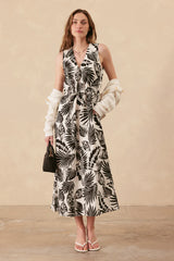 MALA PRINTED LINEN MAXI 033125
