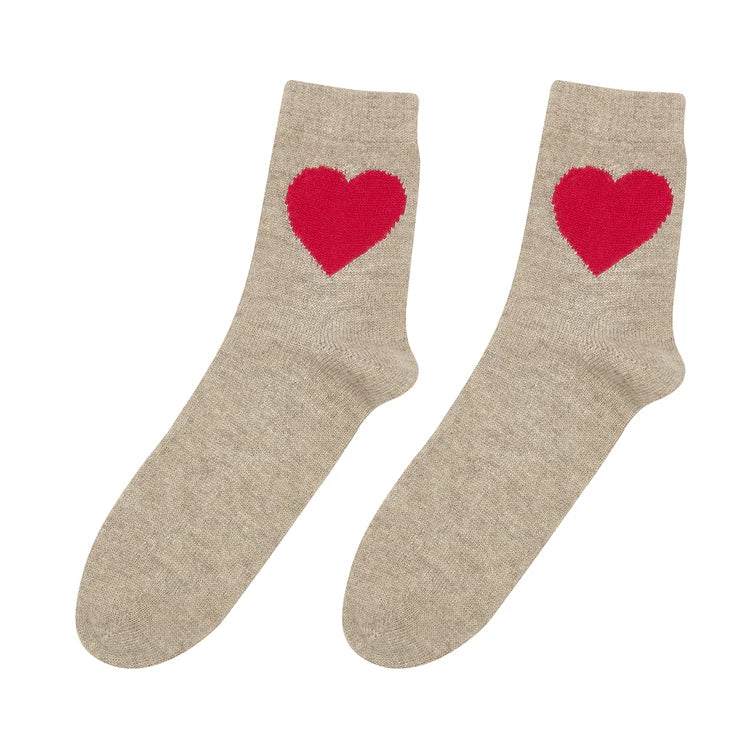 CASHMERE HEART SOCKS 073024