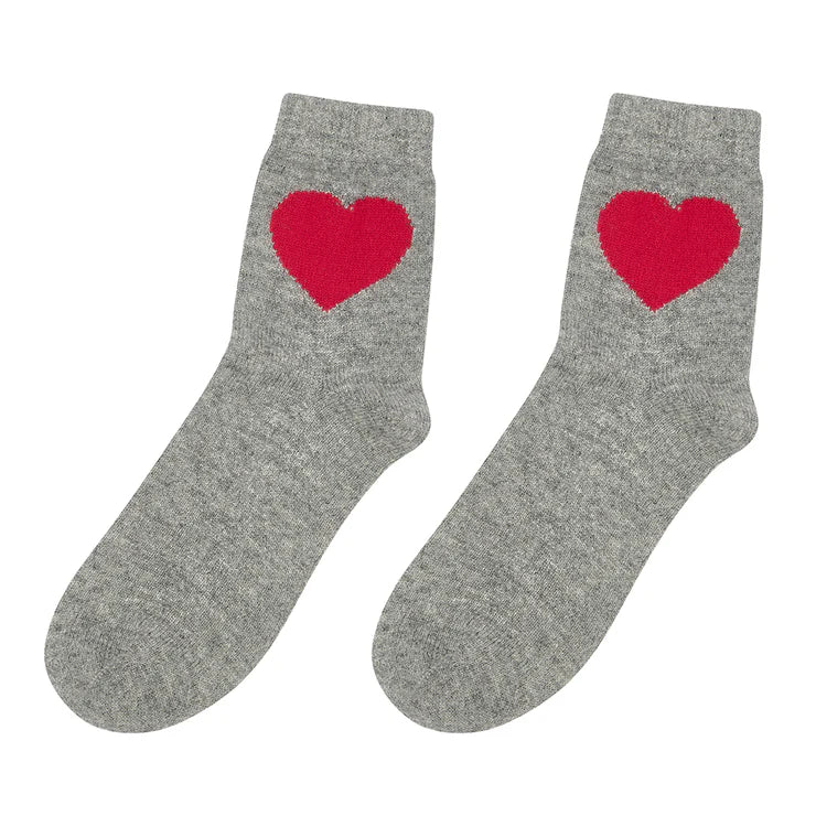 CASHMERE HEART SOCKS 073024