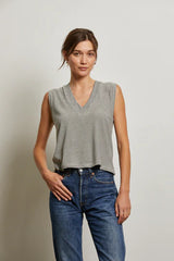 LUCY STRIPE V-NECK TANK 082625