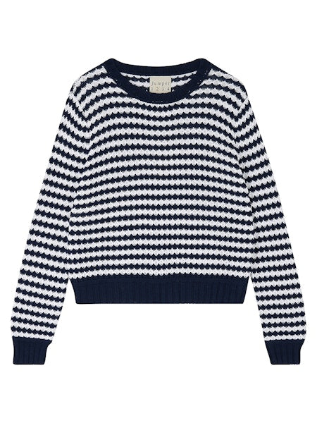 COTTON SHELL STRIPE CREW 020425