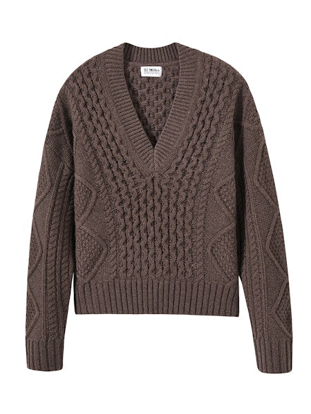 MOIRA CABLE KNIT VNECK 092524