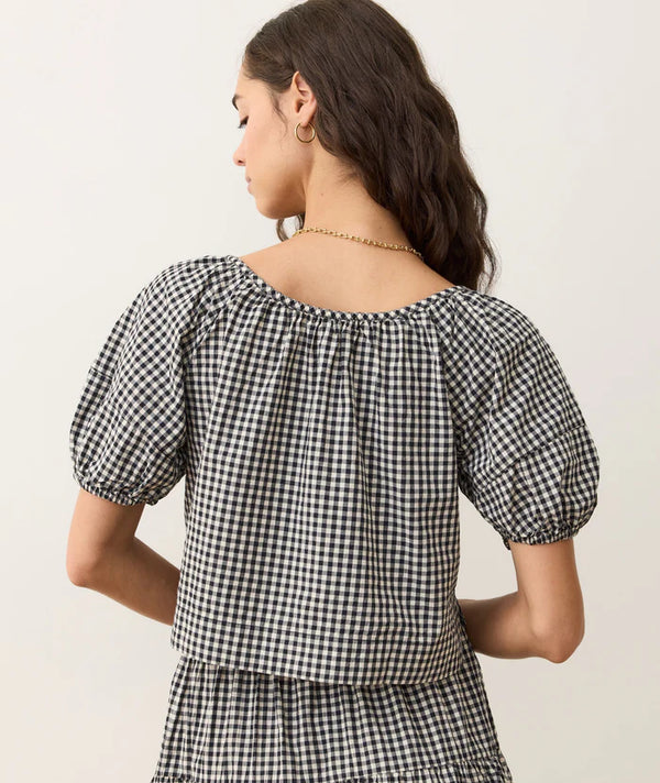 GIA POPLIN GINGHAM BLOUSE 081825