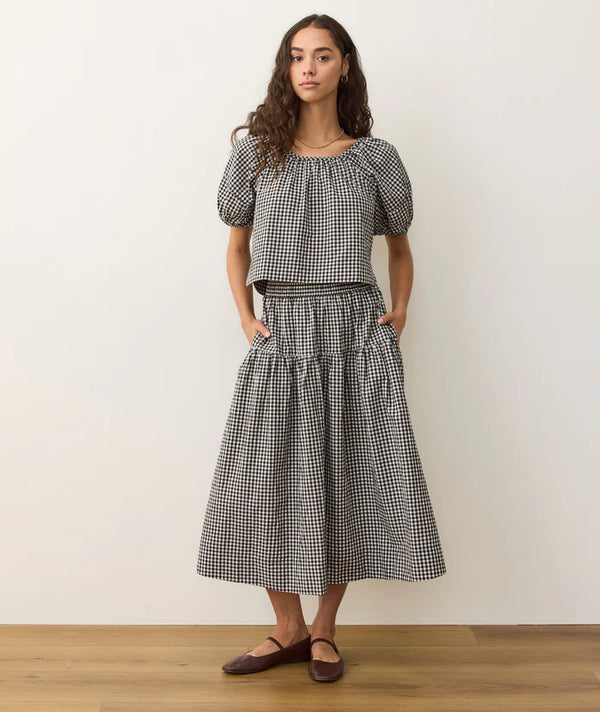 GIA POPLIN GINGHAM SKIRT 081825