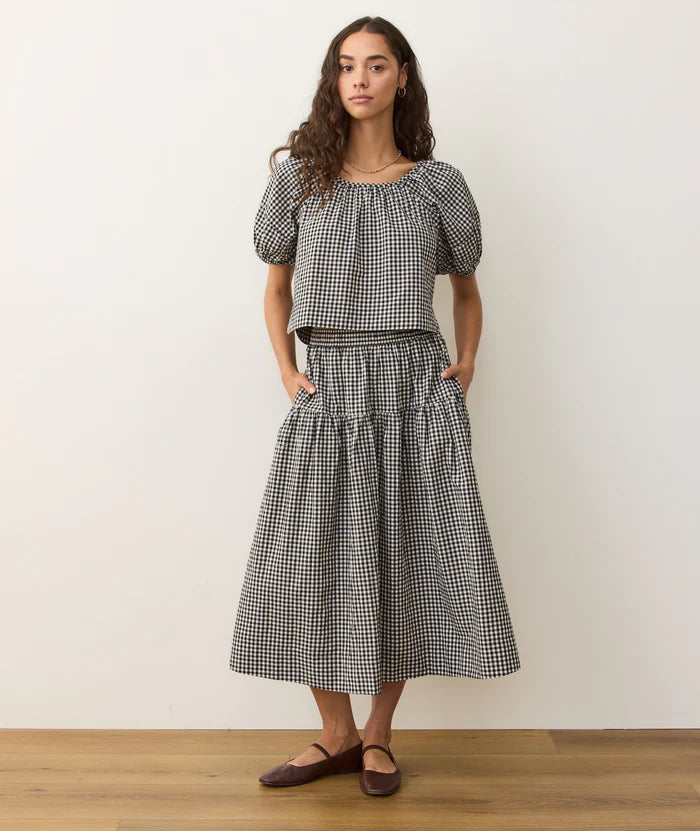 GIA POPLIN GINGHAM SKIRT 081825