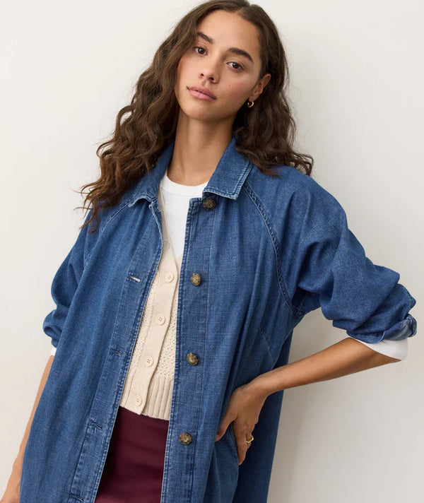 HAYES DENIM TRENCH COAT 081825