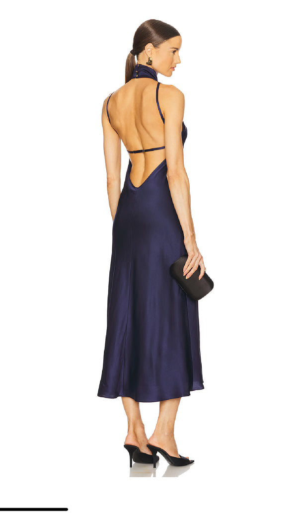 DUPONT SILK HALTER DRESS 030525