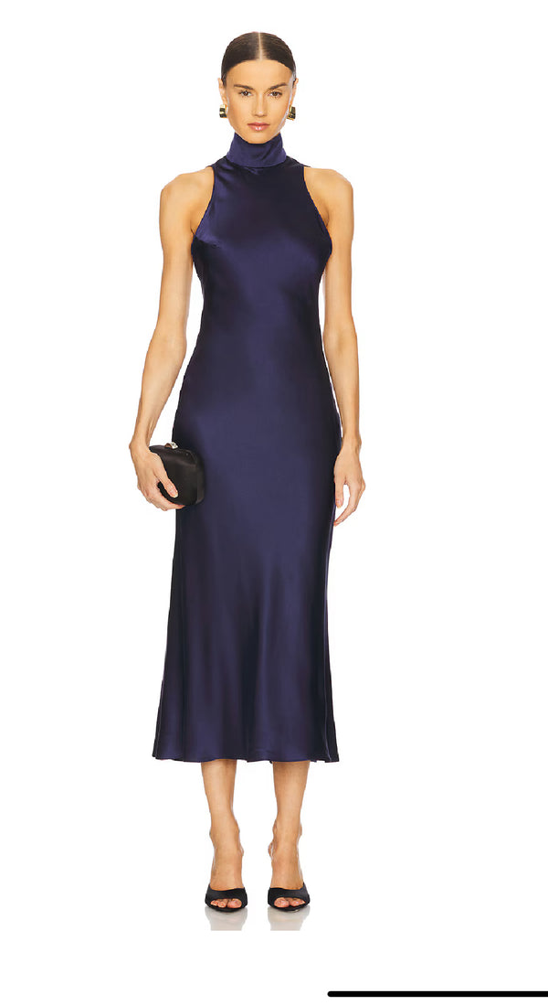 DUPONT SILK HALTER DRESS 030525