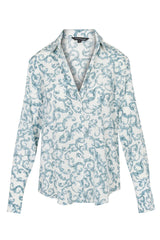 DARIA PRINT FRENCH CUFF BLOUSE 082525