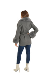 CHARLOTTE FRINGE/FUR COAT 110325