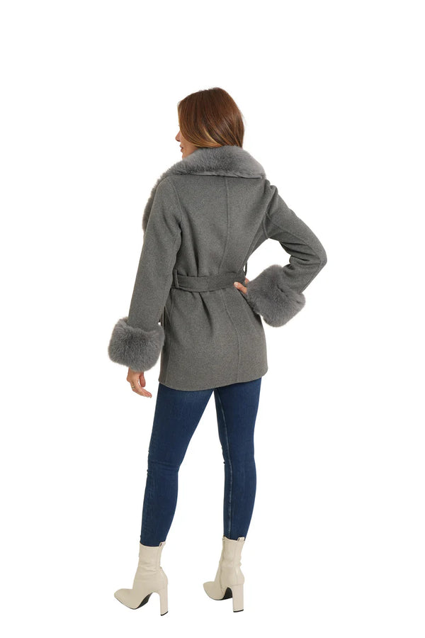 CHARLOTTE FRINGE/FUR COAT 110325