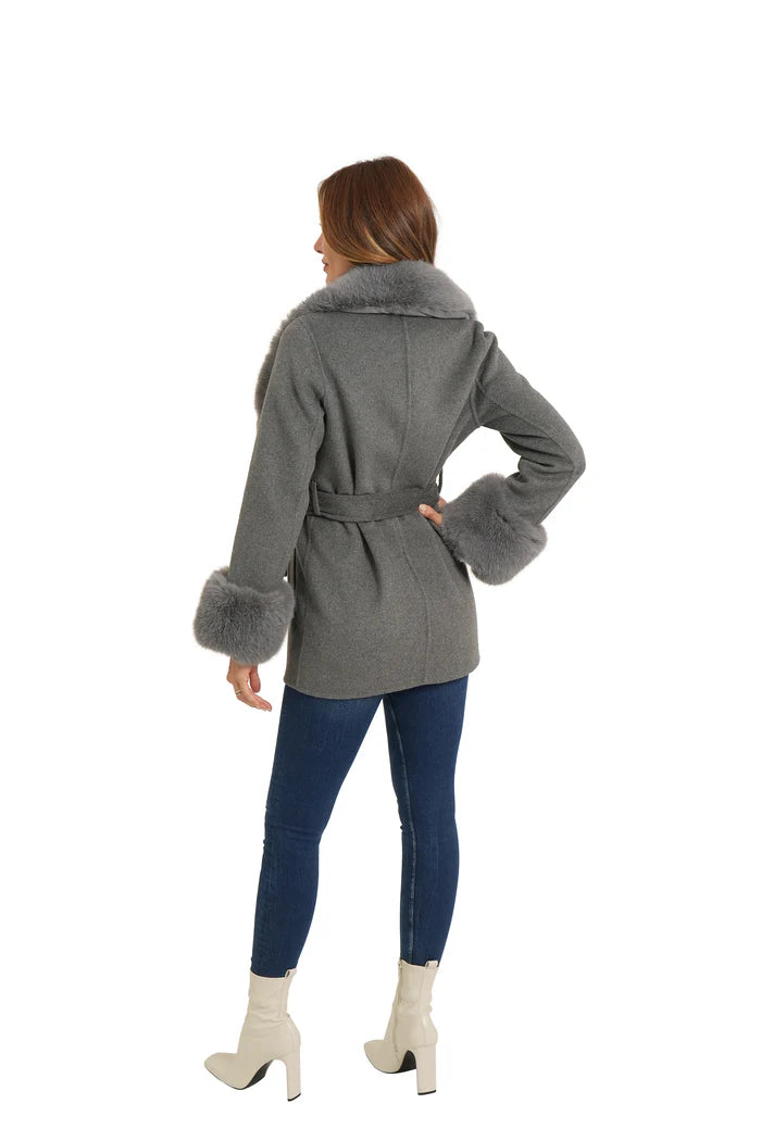 CHARLOTTE FRINGE/FUR COAT 110325