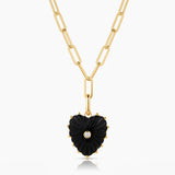 MALENE ONYX CLIP NECKLACE