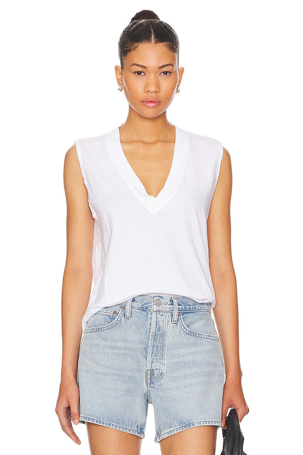 MARGOT SLVLESS VNECK TEE 062724