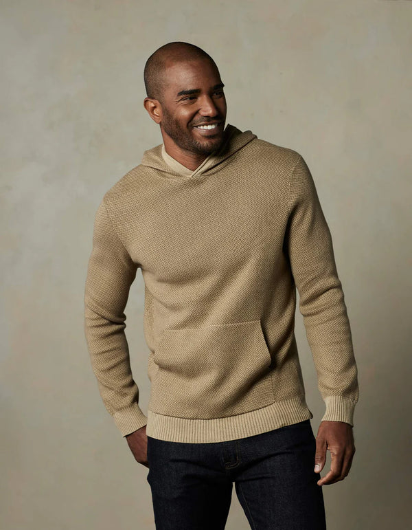 HERRINGBONE KNIT HOODIE 101224