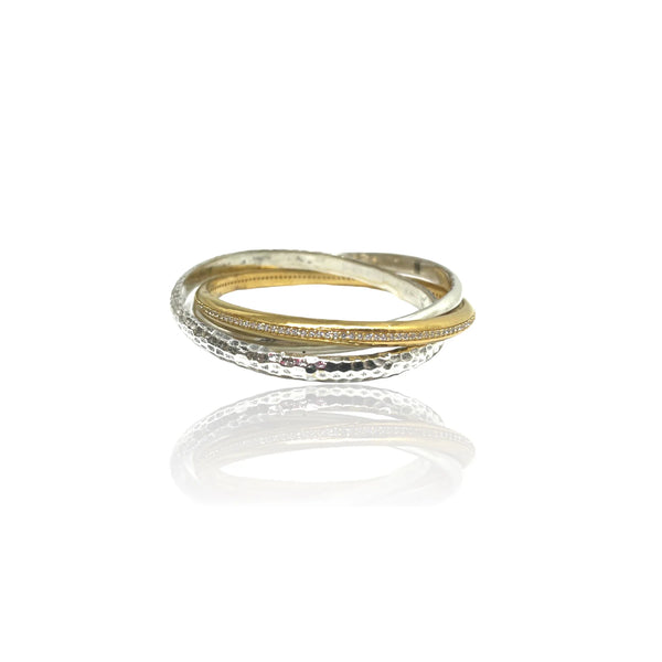 MIXED METAL TRINITY RING 050525