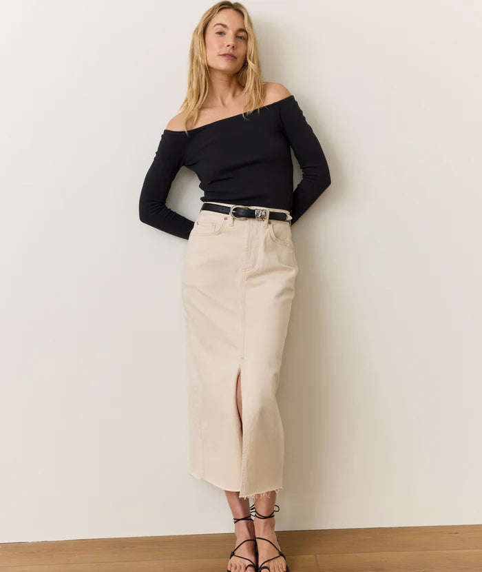 FAWN DENIM MIDI SKIRT 021725