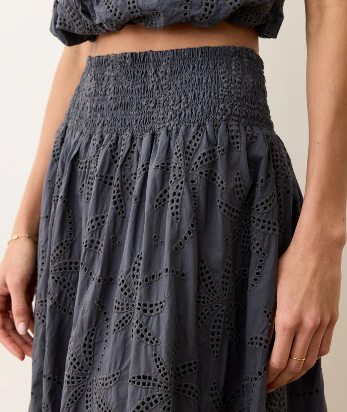 BEA EYELET MIDI SKIRT 061825