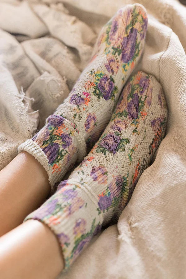 FLORAL SHORT SOCKS 100824