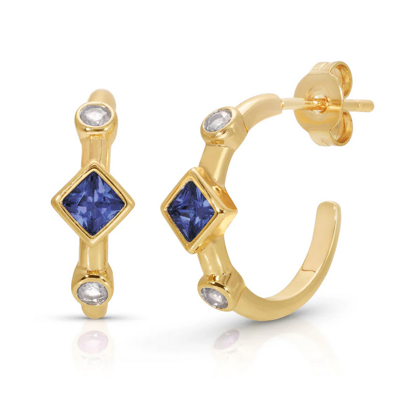 SQUARE CRYSTAL HOOP