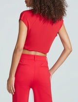 Butter Draped Mockneck Short Sleeve Crop Top