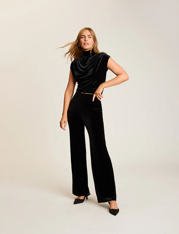 VELVET WIDE LEG PANT 102125