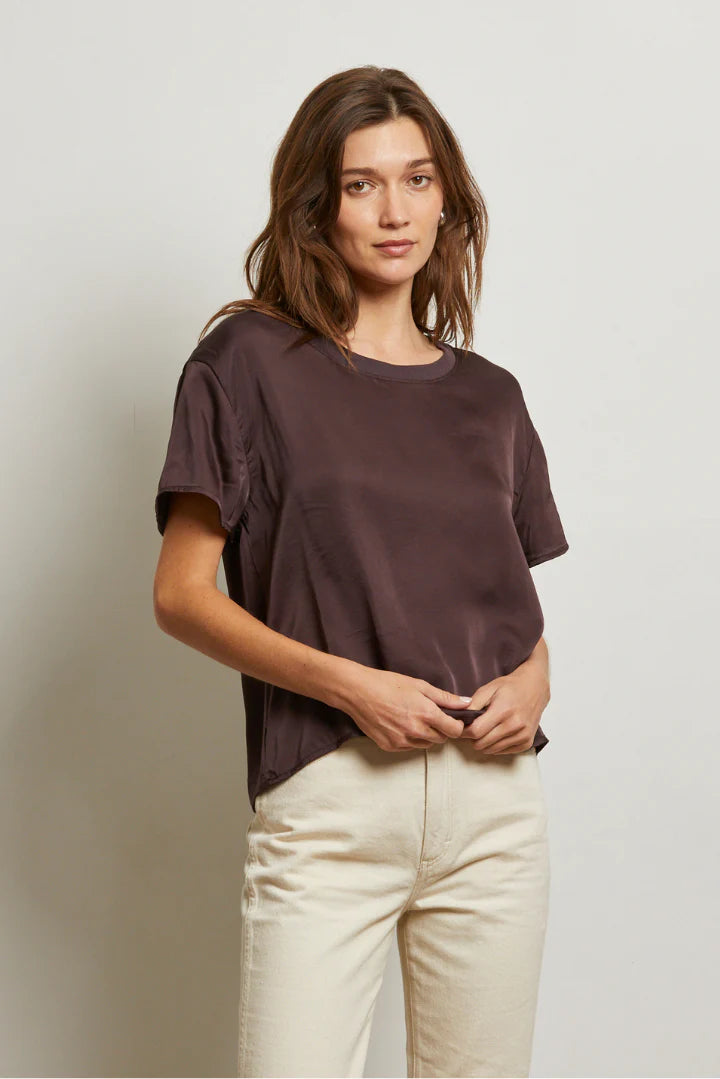 DELPHINE LUXE SATIN TEE 093025