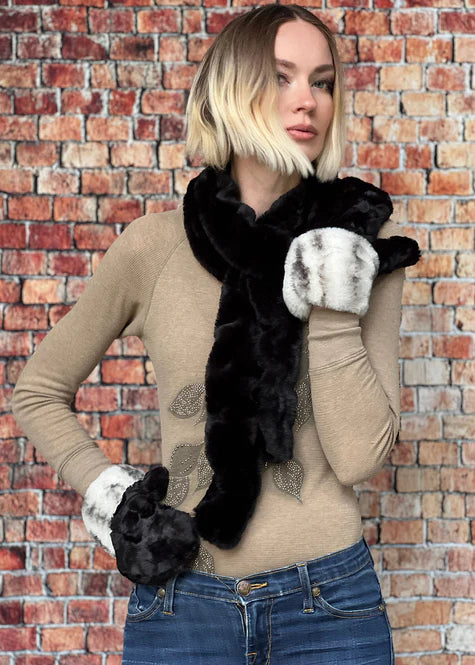 FAUX FUR SKINNY SCARF 111824