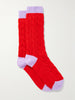 TWO TONE CABLE KNIT SOCKS 112225