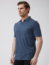 VICTORY V-NOTCH POLO - INDIGO HEATHER